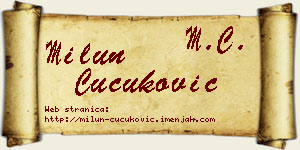 Milun Čučuković vizit kartica
